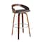 Armen Living Sonia 30" Bar Height Swivel Gray Faux Leather and Walnut Wood Bar Stool LCSOBAGRWA30 - alternate 1